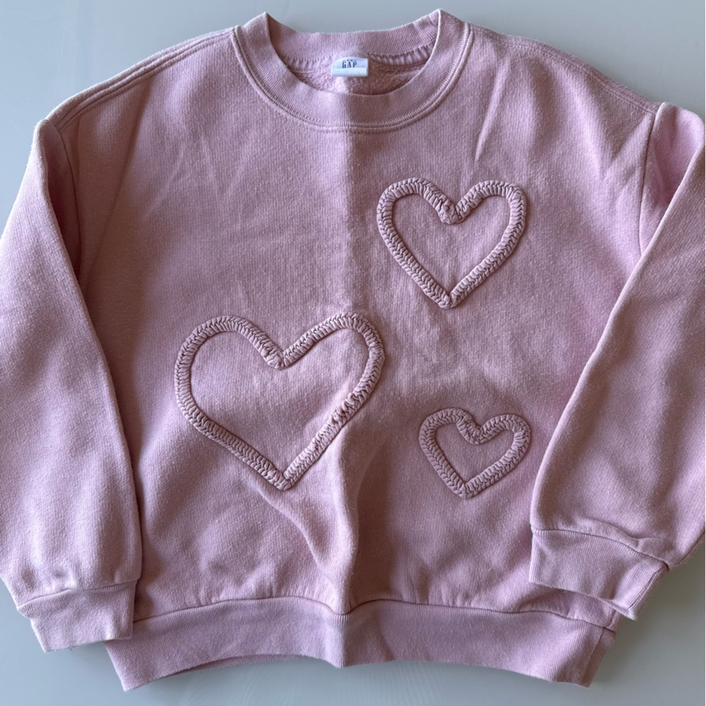 GAP Pink Heart Sweater